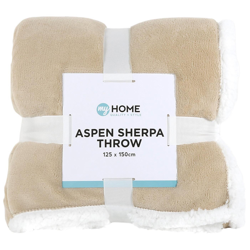 My Home Natural Aspen Sherpa Throw Image