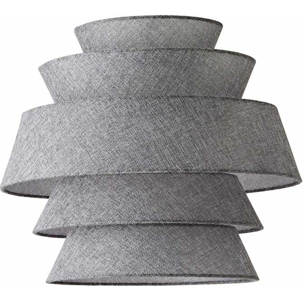 ValueLights Valerie 5 Tier Grey Linen Ceiling Lamp Shade Image 1