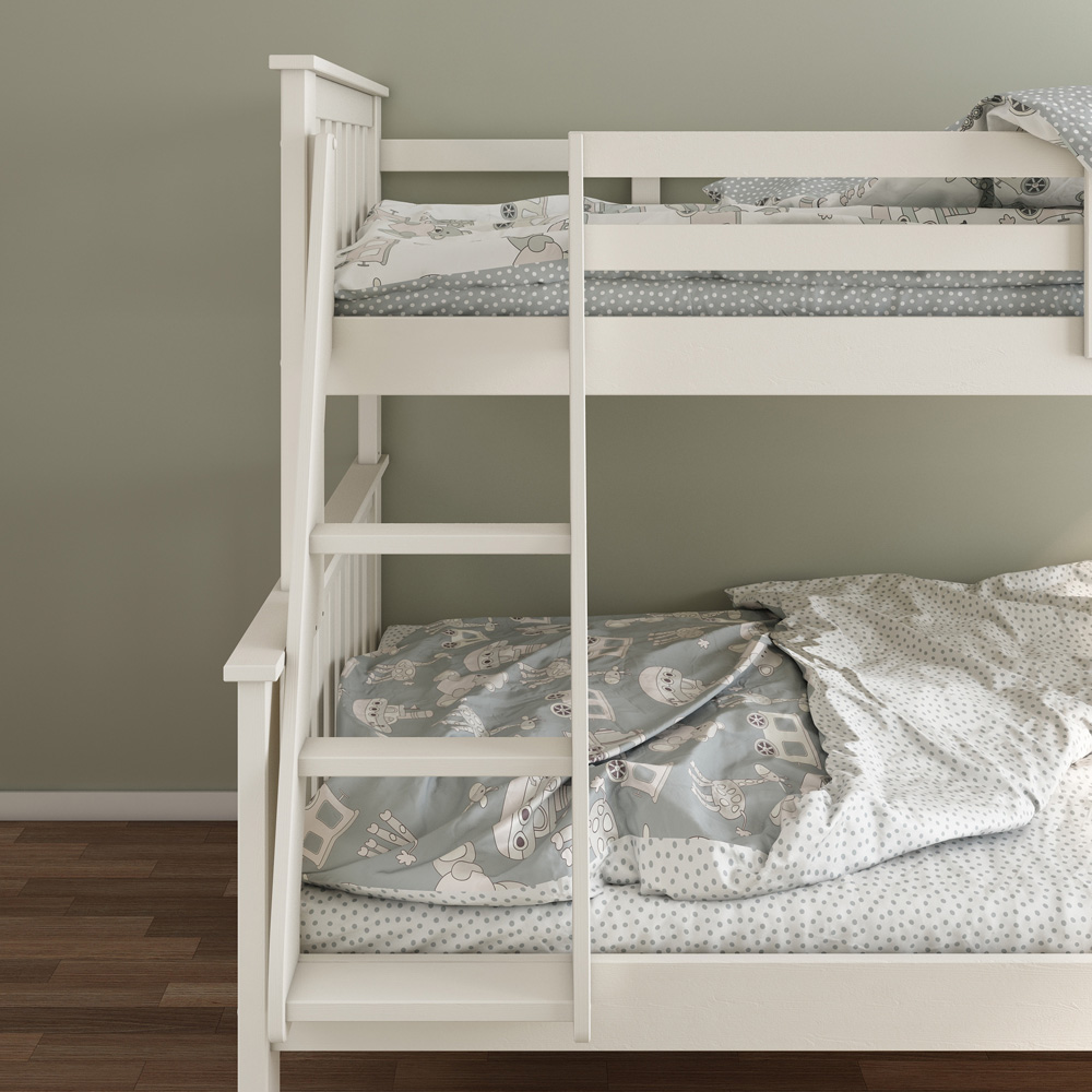 Carra Triple Sleeper White Bunk Bed with Spring Mattresses Image 4