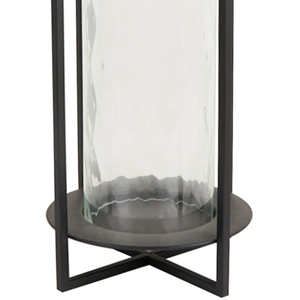Mari Large Hammered Lantern - Black and Clear Image 5