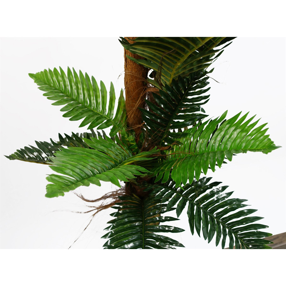 Leaf Palm Artificial Tree with Natural Trunk in Pot 5ft Image 2