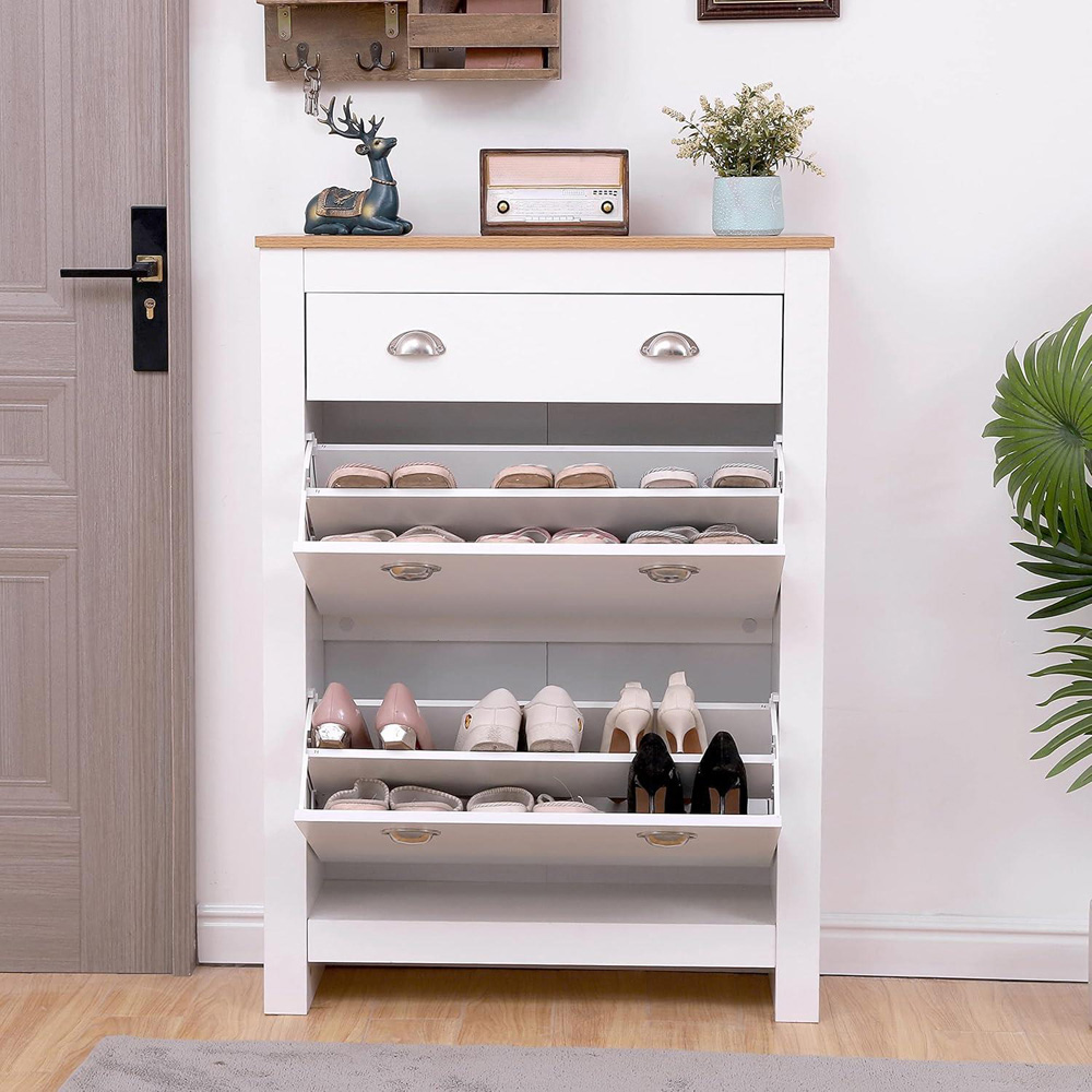Kosy Koala 3 Drawer White Shoe Storage Cabinet Image 5