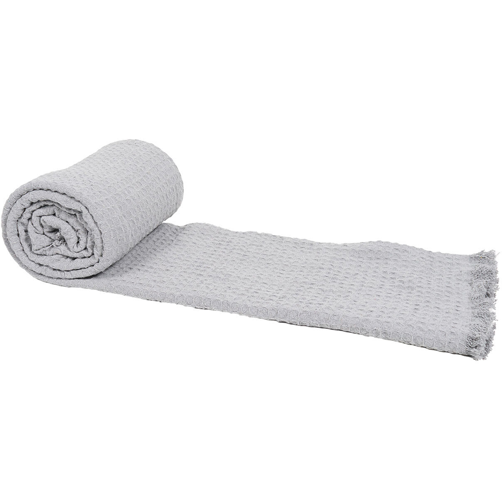 Waffle Cotton Throw Silver Image 2