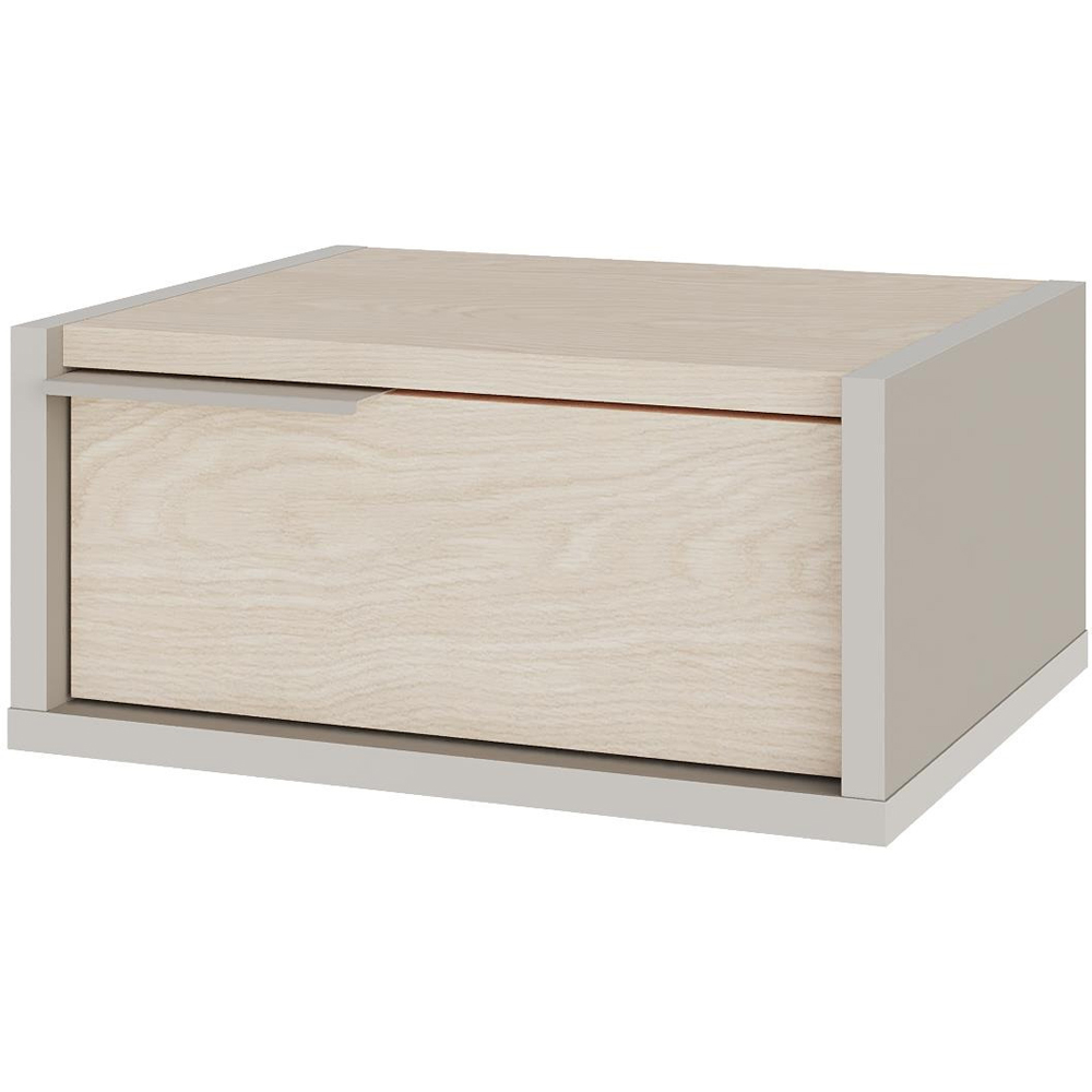 Decortie Eco Single Drawer Sandstone Wall Mounted Bedside Table Image 3