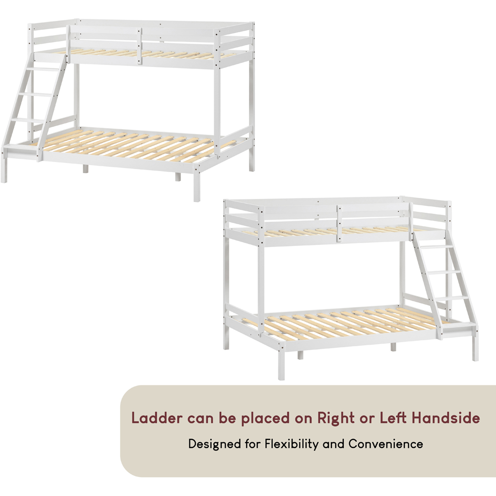 VIDA DESIGNS Sydney White Triple Sleeper Bunk Bed with Foam Mattress Image 3