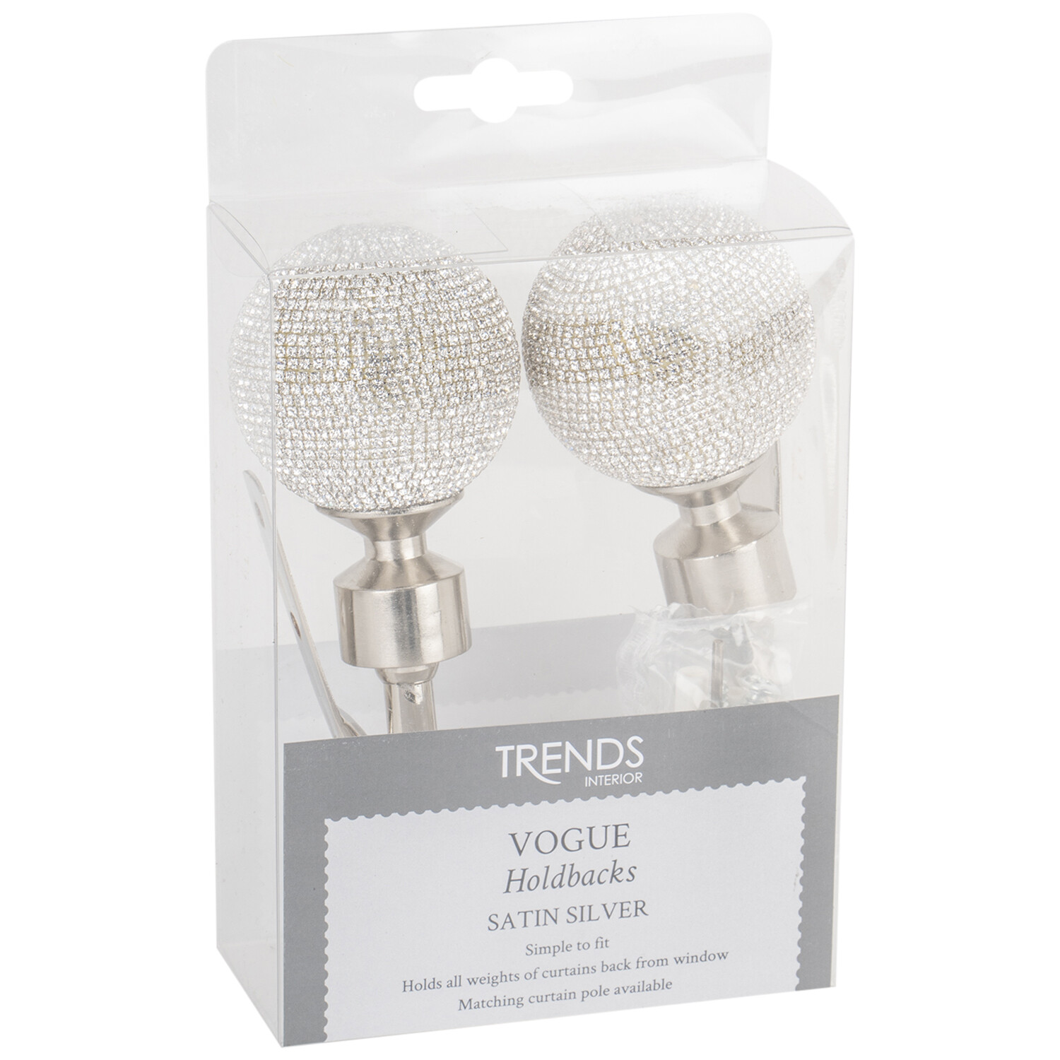 Vogue Satin Silver Holdbacks Image
