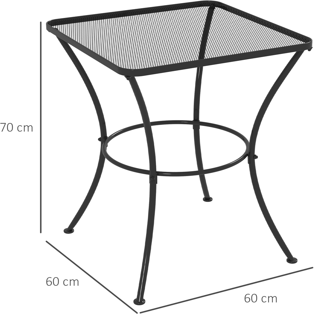 Outsunny Square Metal Bistro Table Black Image 9