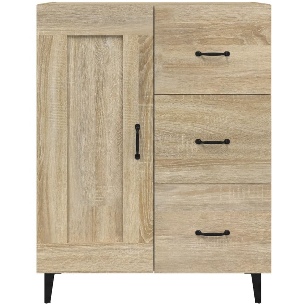 vidaXL Single Door 3 Drawer Sonoma Oak Sideboard Image 7