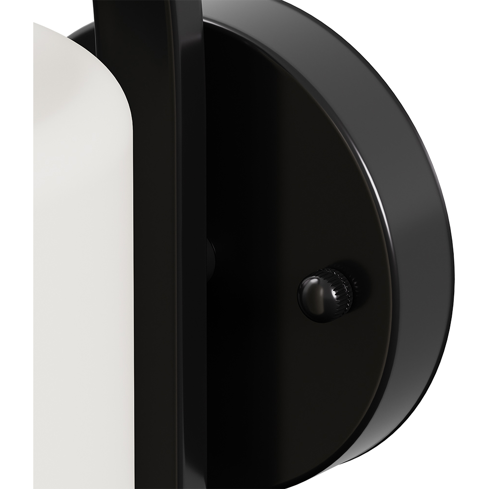Living and Home White Glass Shade Black E27 Wall Light Image 3