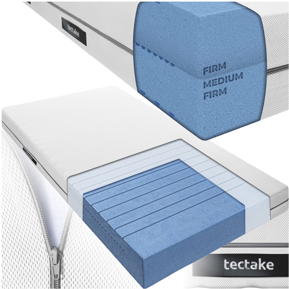 tectake Sky Single 2 in 1 Firmness Level 3D Mesh Cover Mattress Image 2