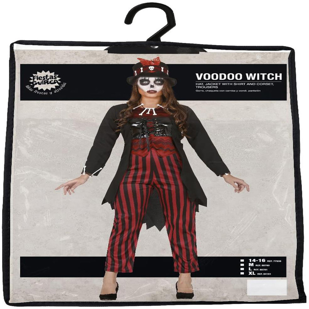 Fiestas Guirca Voodoo Witch Black and Red Halloween Costume Medium Image 3