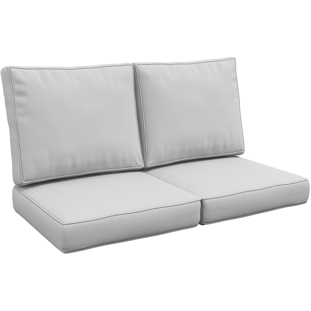 Outsunny Light Grey 3 Piece Back and Seat Replacement Cushion 66 x 117cm Image 1