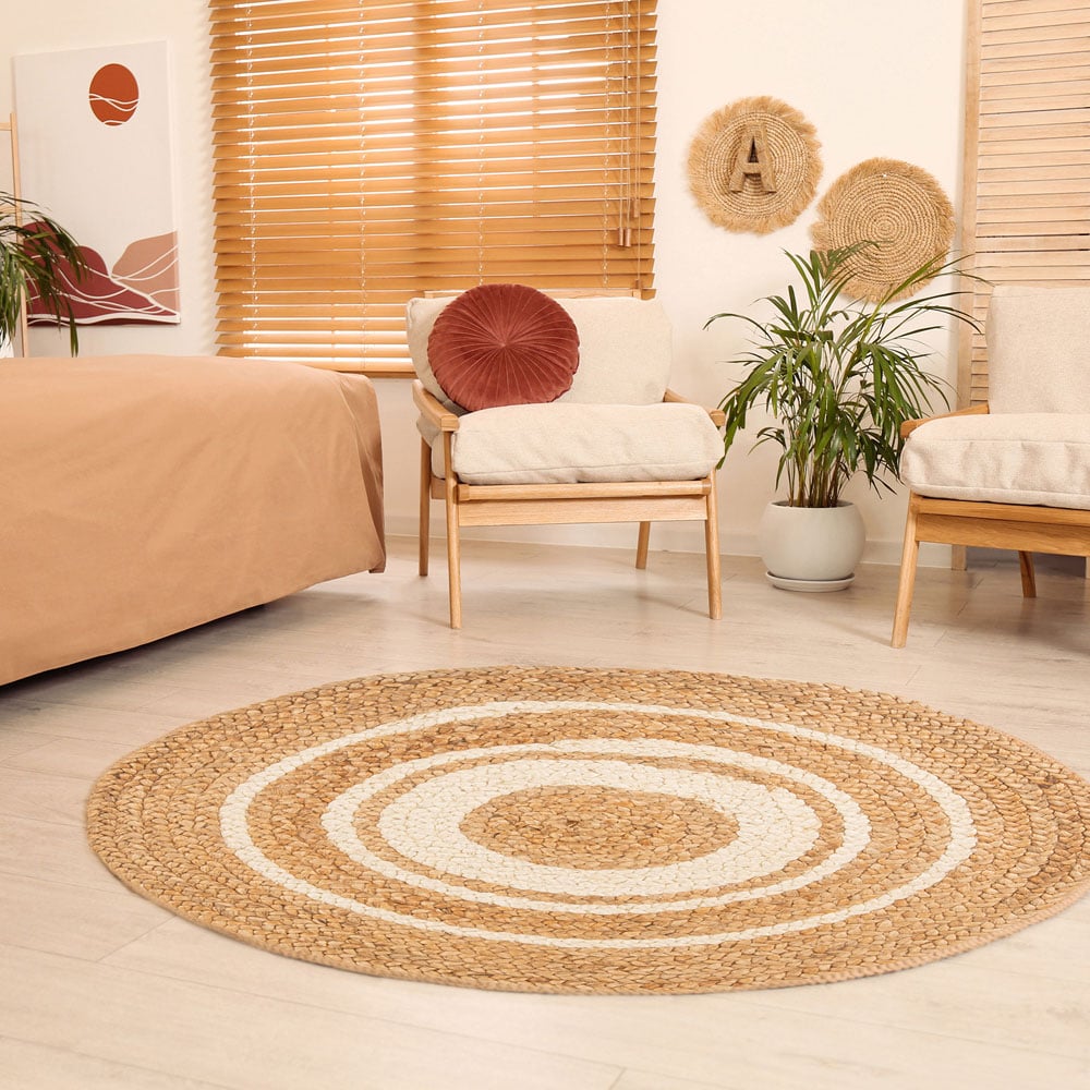 Esselle Home Altrincham Bleached Jute Circle Rug 90 x 90cm Image 9
