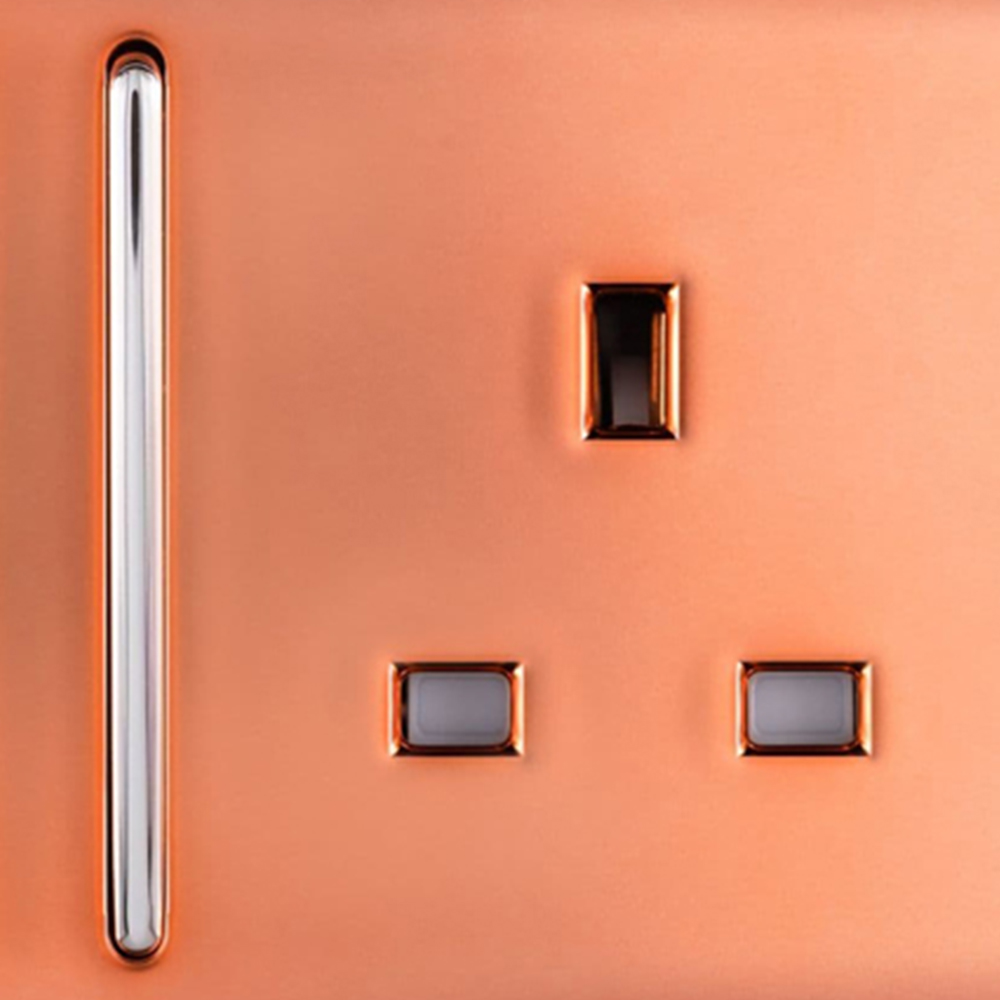 Trendi Switch 2 Gang 13amp Copper Long Switched Plug Socket Image 3