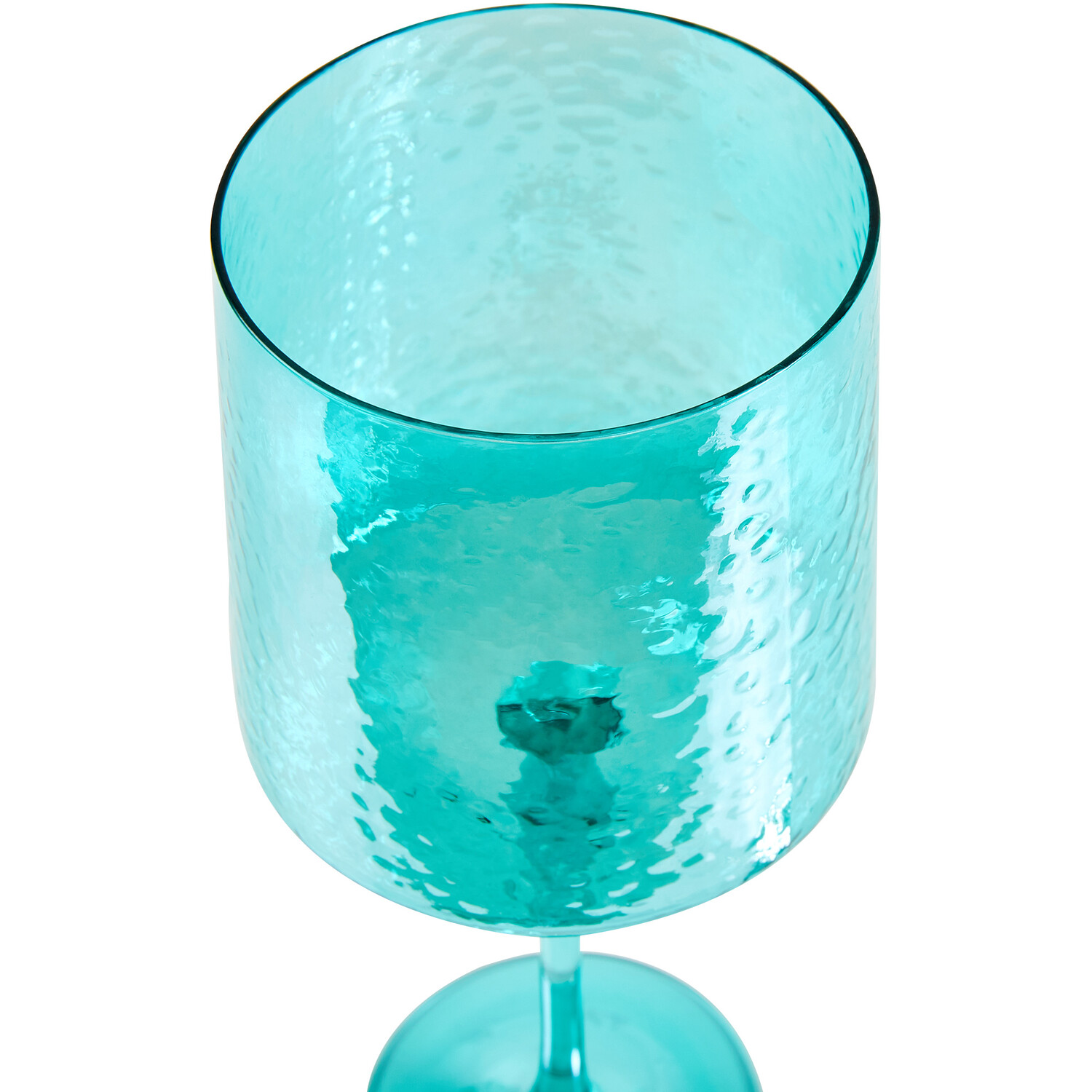 Hammered Lustre Wine Glass - Teal Image 3