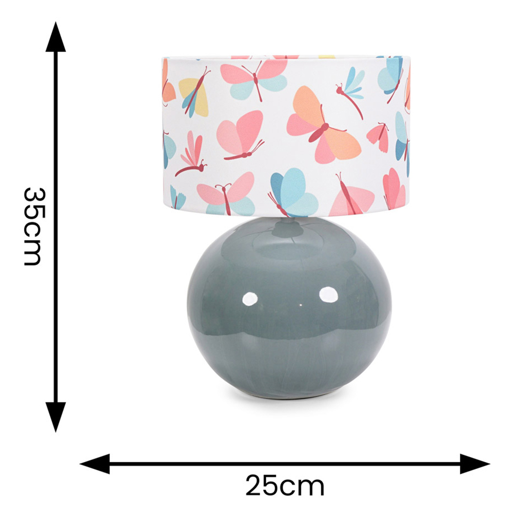 ValueLights Bosco Eucalyptus Teal Butterfly Shade Ceramic LED Table Lamp Image 4