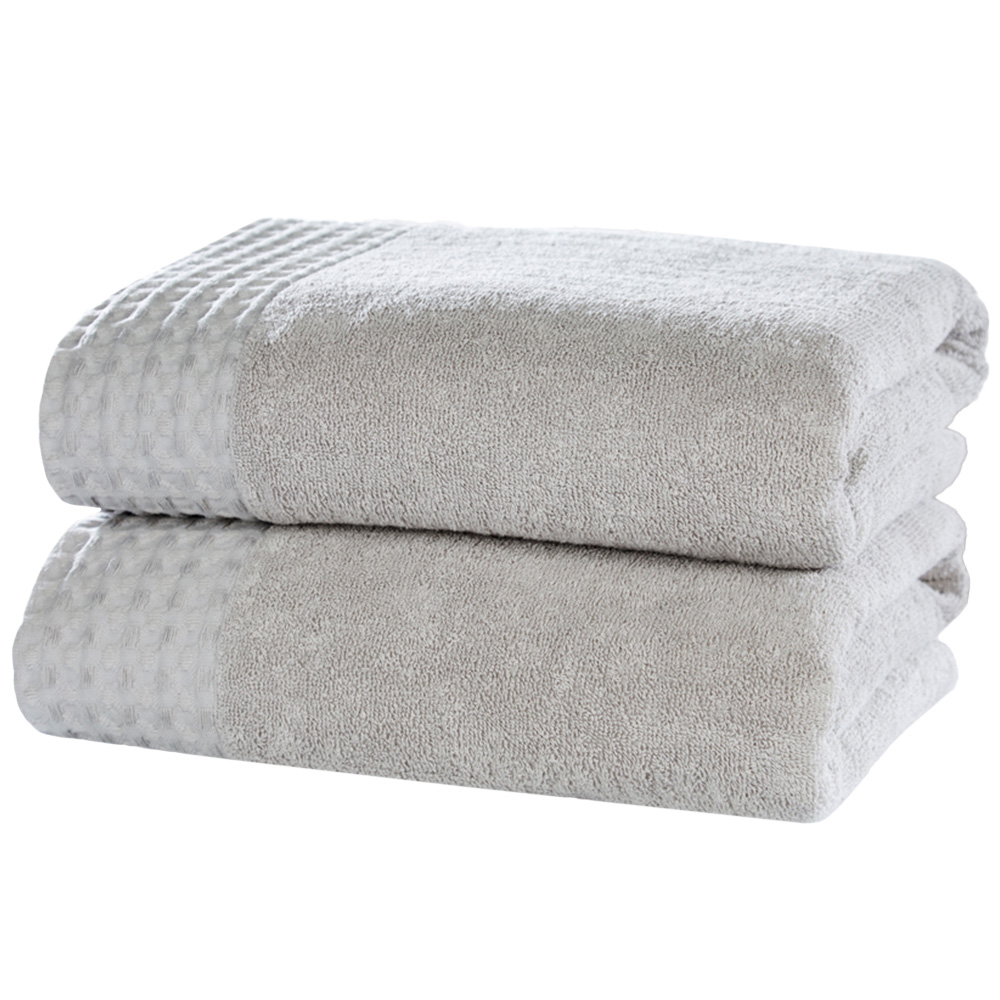Rapport Home Retreat Silver Cotton Bath Sheet Set of 2 Image 1