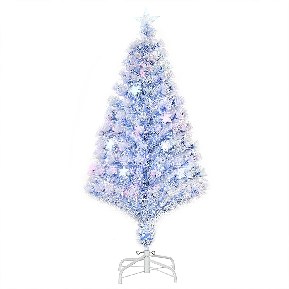 Everglow Fibre Optic LED Blue Artificial Christmas Tree 4ft Image 1