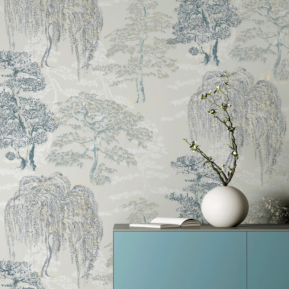 Arthouse Oriental Garden Soft Blue Wallpaper Image 3