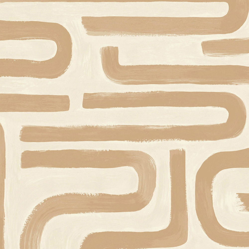 Holden Decor Brushed Geo Orange Wallpaper Image 3