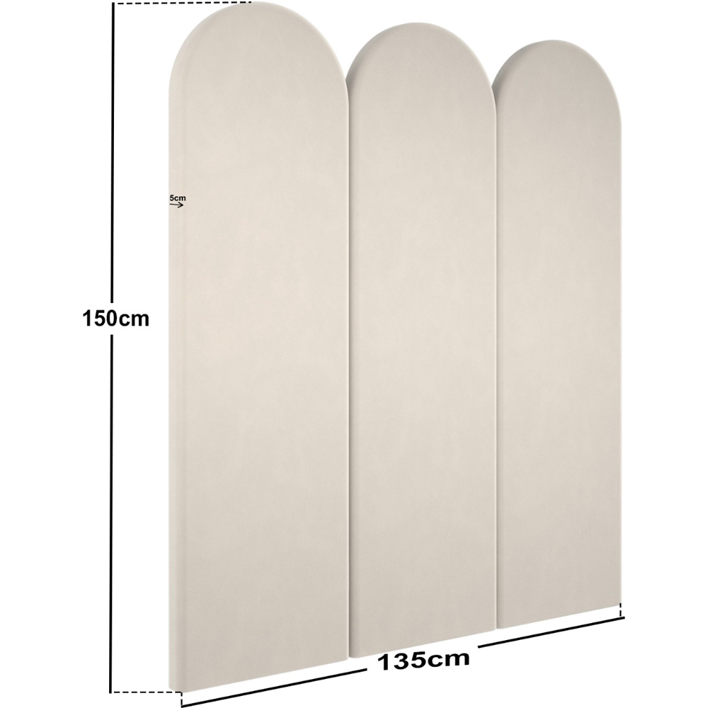 Solace+Co Cirrus Beige Velvet Headboard Panel 3 Pack Image 5