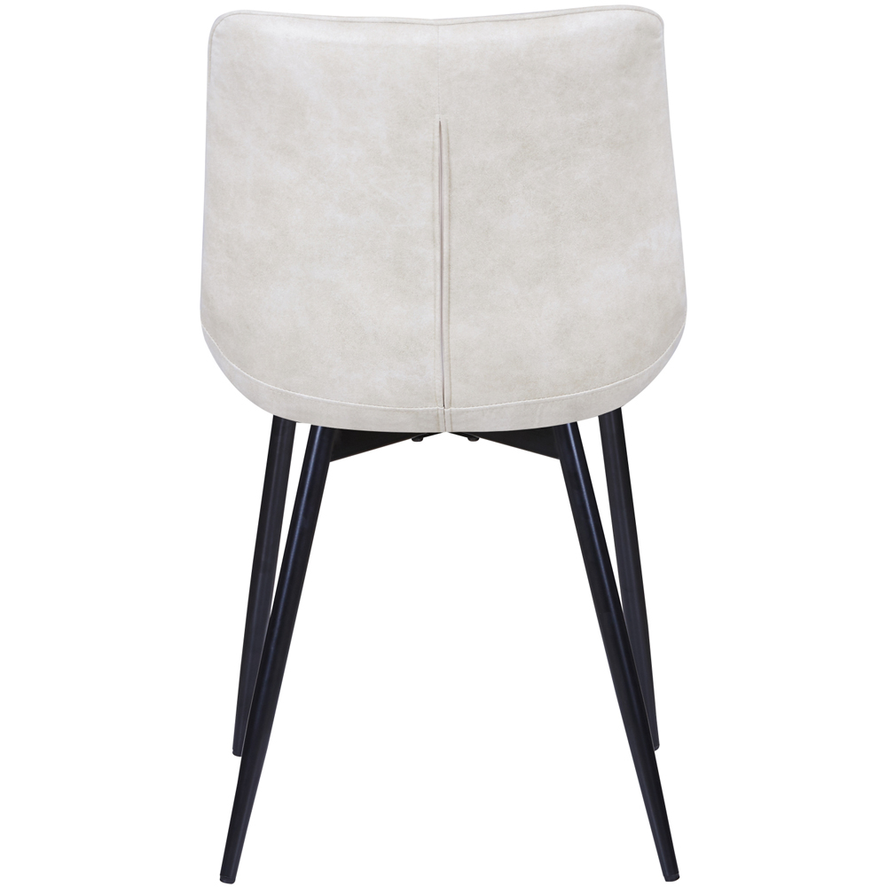 Alba Set of 2 Beige Suede Effect Plush Padded Dining Chairs Image 5