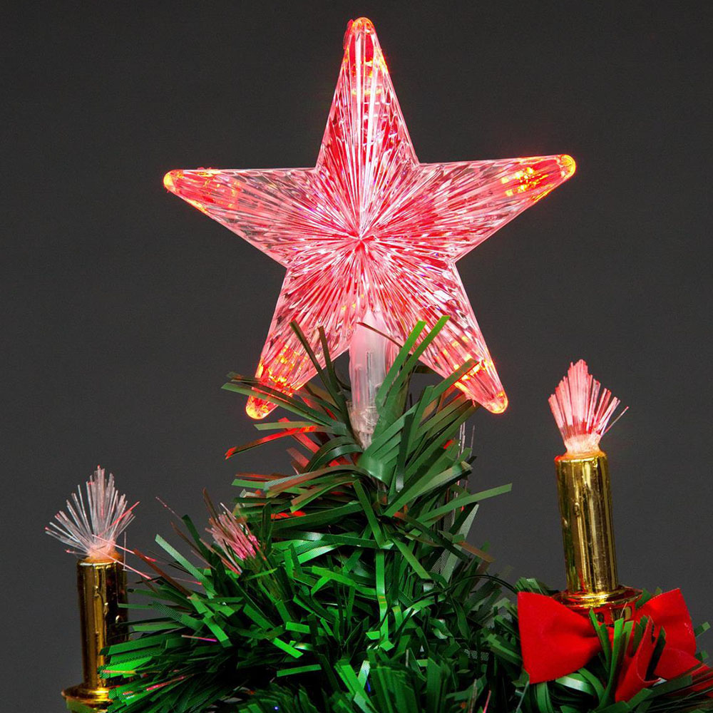 Shatchi Candle and Bow Fibre Optic Artificial Christmas Tree 4ft Image 3