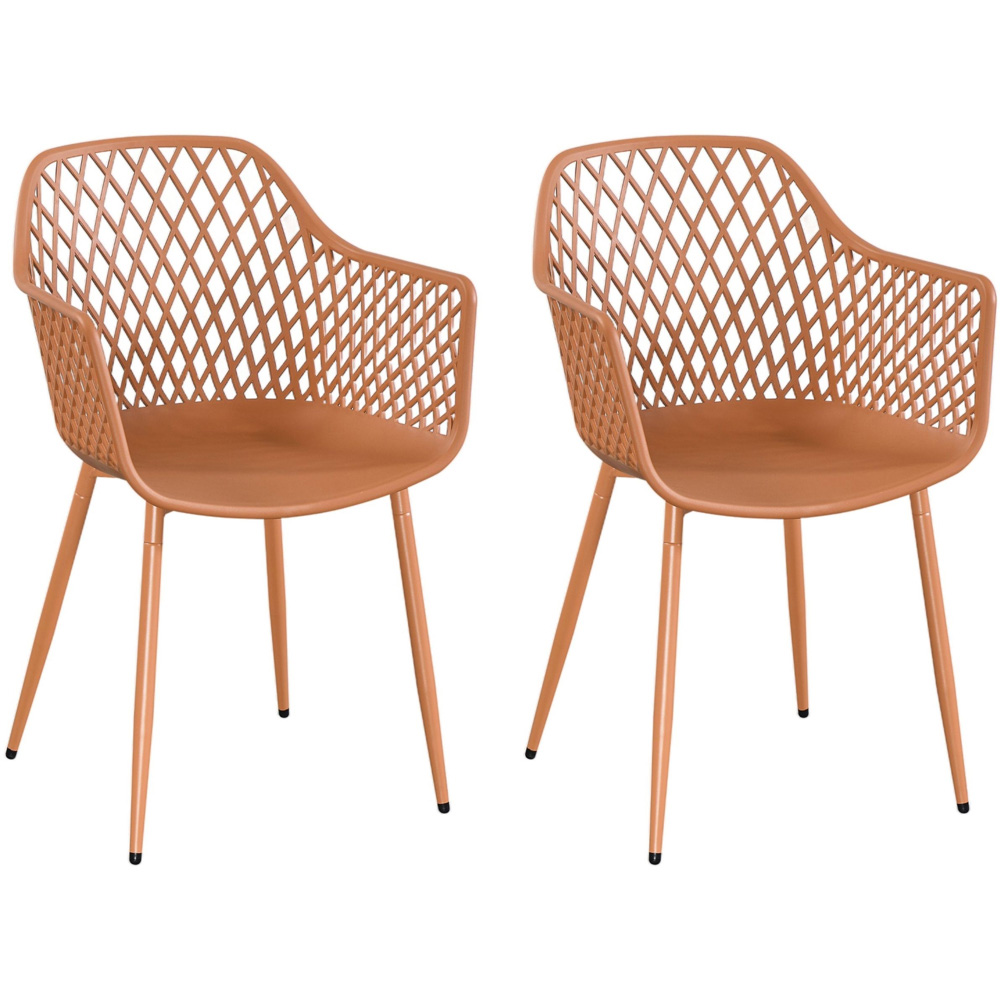 Core Products 2 Seater Terracotta Lattice Design Square Plastic Table Garden Bistro Set Image 4