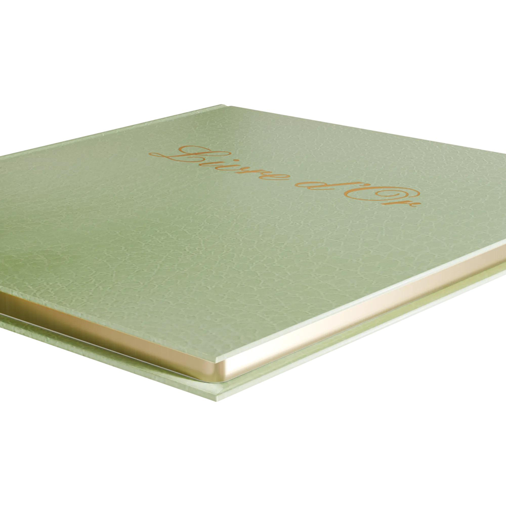Exacompta Prestige Green Turquoise Guest Book with Gold Edges 140 Pages Image 5