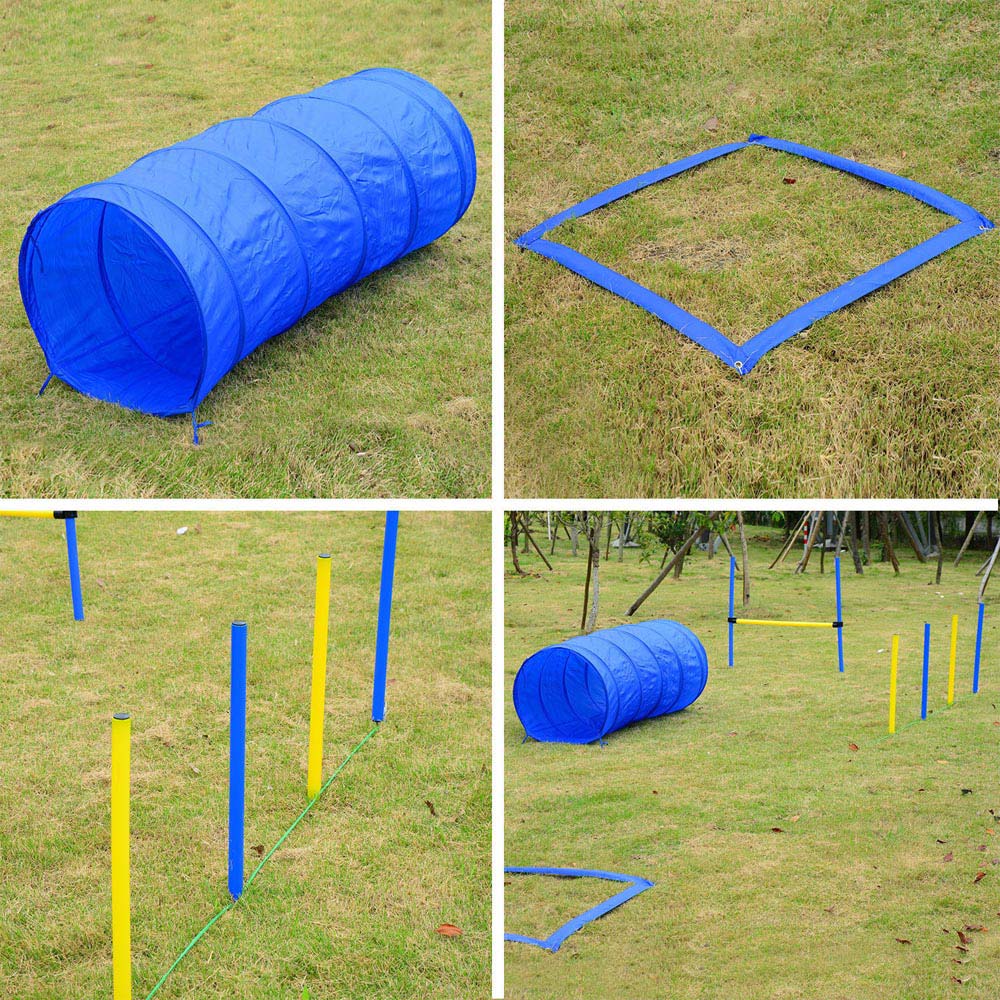  PawHut 4PC Obstacle Dog Agility Training Course Kit