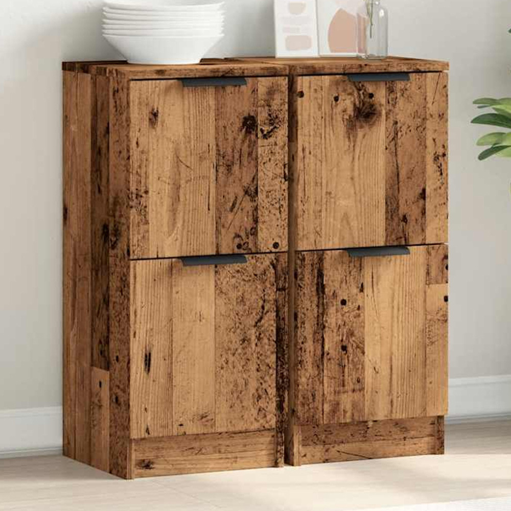 vidaXL 2 Door Old Wood Sideboard Set of 2 Image 1