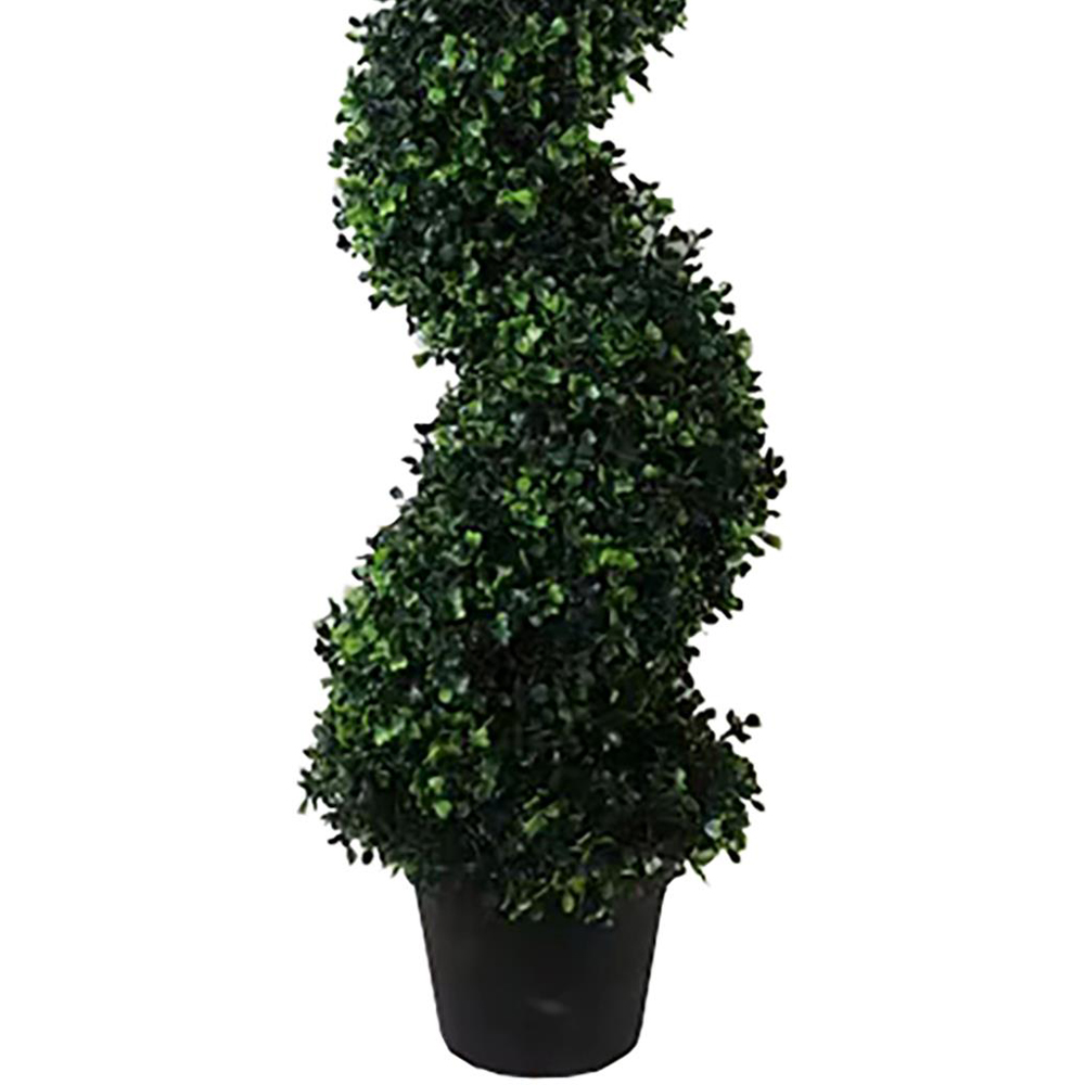 Leaf Natural Boxwood Spiral Topiary Artificial Tree in Pot 4ft Image 3