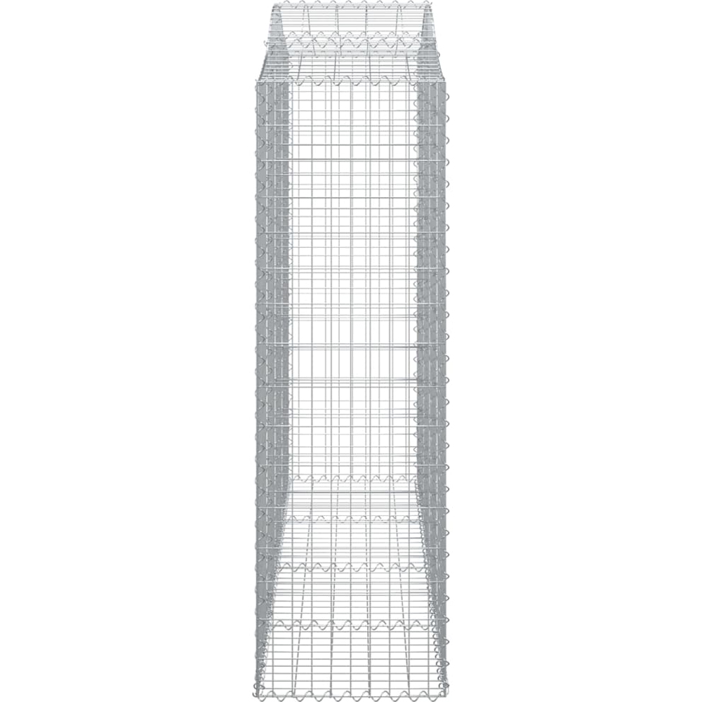vidaXL Silver Galvanised Iron Arched Gabion Basket 160/180 x 200 x 50cm Image 5