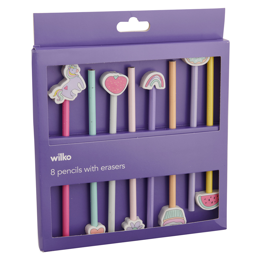 Wilko Pencils & Novelty Eraser 8 Pack Image 2