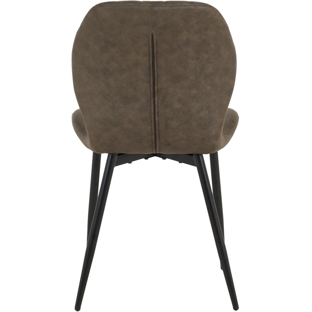 Indoor Living Seattle 4 Seater Distressed Taupe Jaydn Leather Dining Table Set Image 6