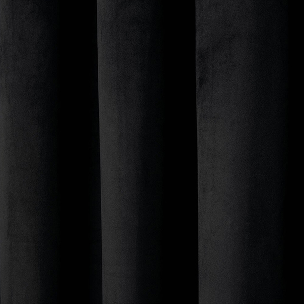Divante Vermont Black Velvet Blackout Curtains 229cm Image 4