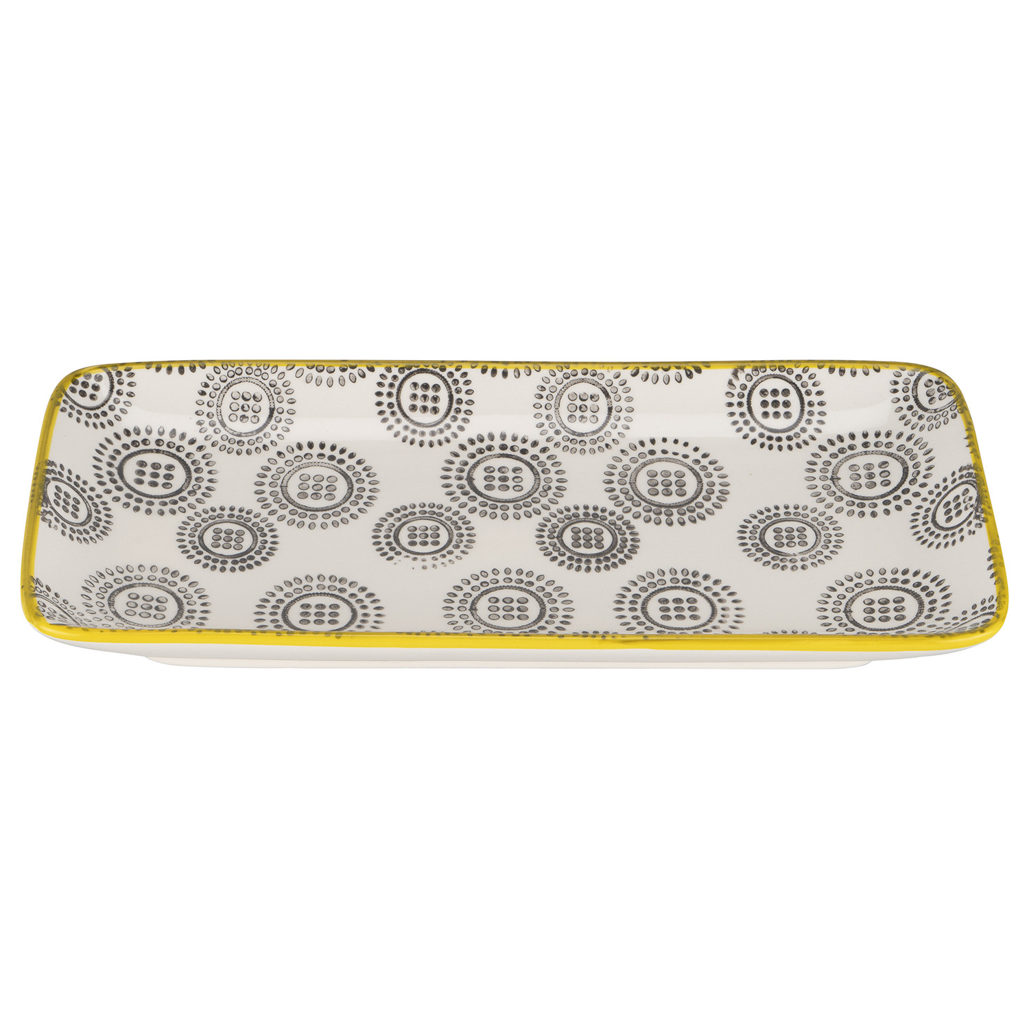 Amari Serving Plate - Black and Yellow Image 1