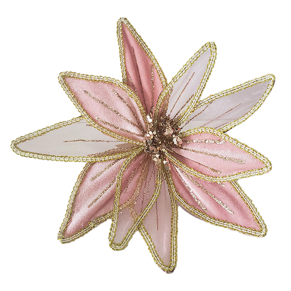 Pink and Gold Flower Clip - Pink Image