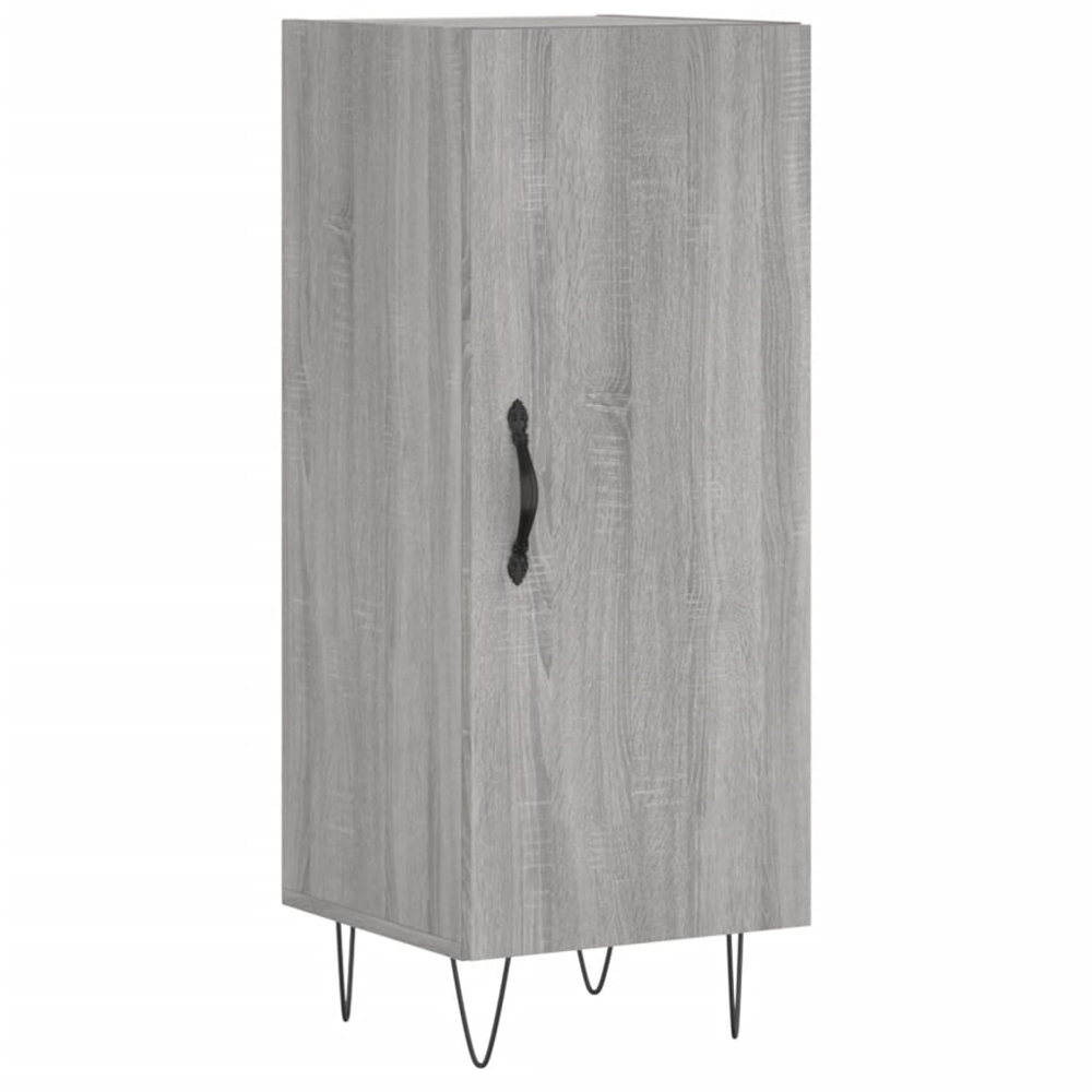 vidaXL 2 Door Grey Sonoma Slim Highboard with Hairpin Legs Image 7