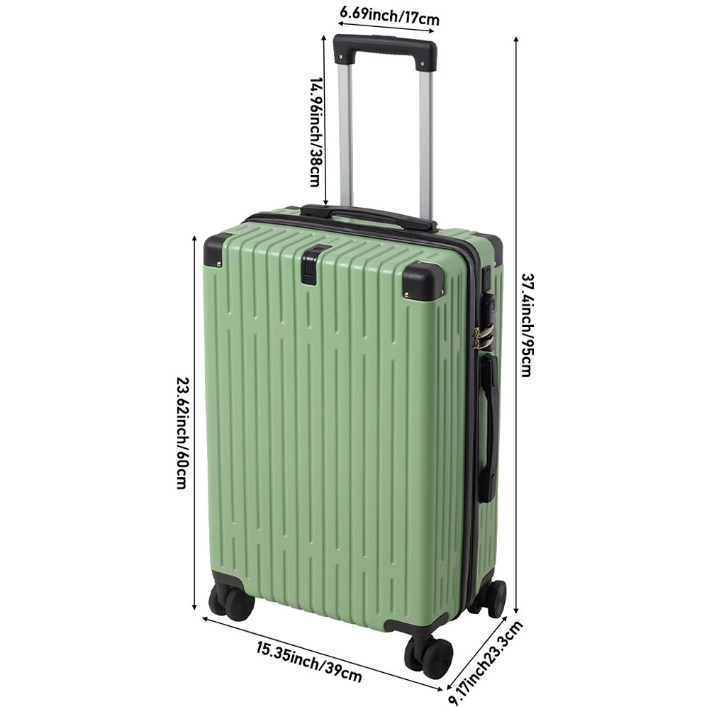 H&O Direct 22 inch Green Hard Shell Luggage Suitcase Image 6