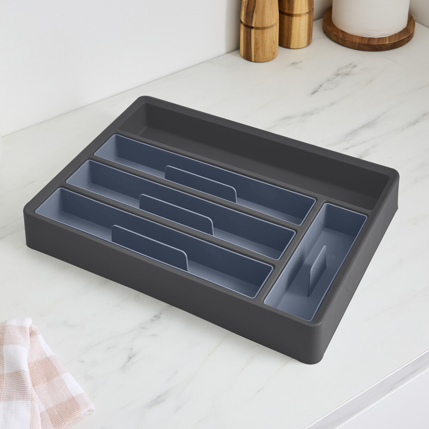 Kitchen Master Static Cutlery Tray Grey Image 3