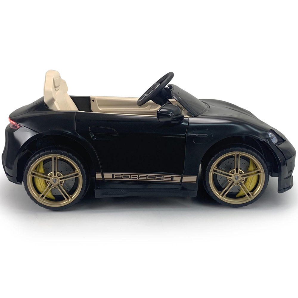 Injusa Black 12V Electric Porsche Taycan Turbo S Kids Ride On Image 3