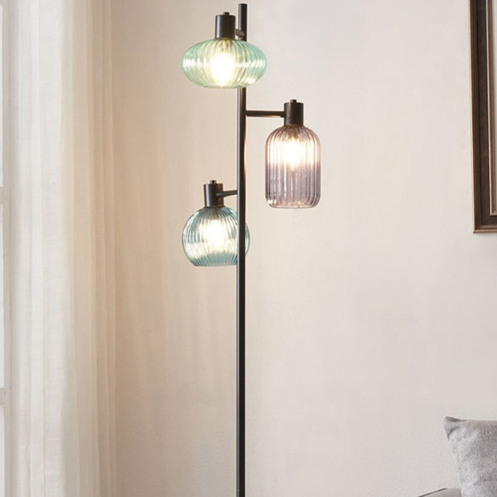 Camborne Black 3 Light Floor Lamp Image 4