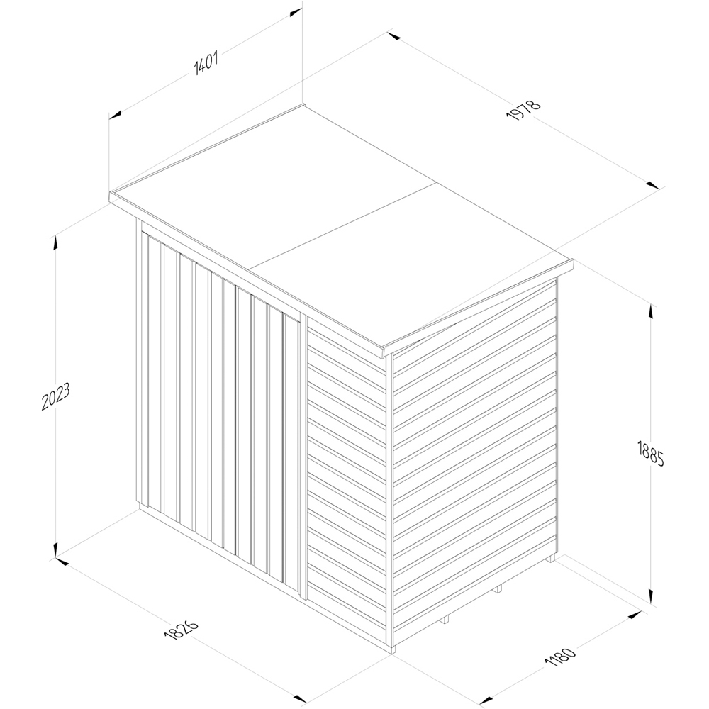 Forest Garden 6 x 4ft Beckwood Double Door Pent Shed Image 9