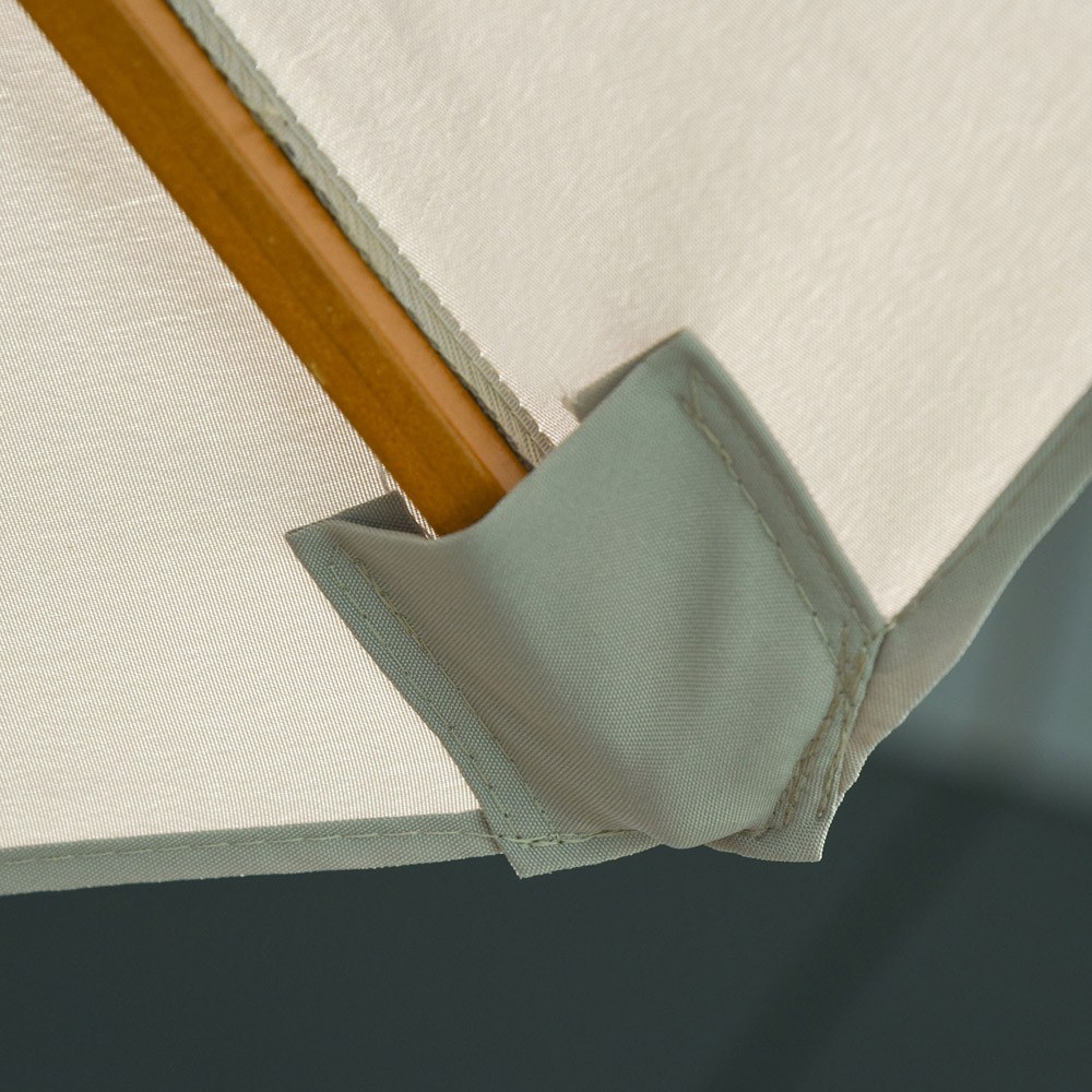 Outsunny Grey Double Tier Wooden Parasol 2.7m Image 3