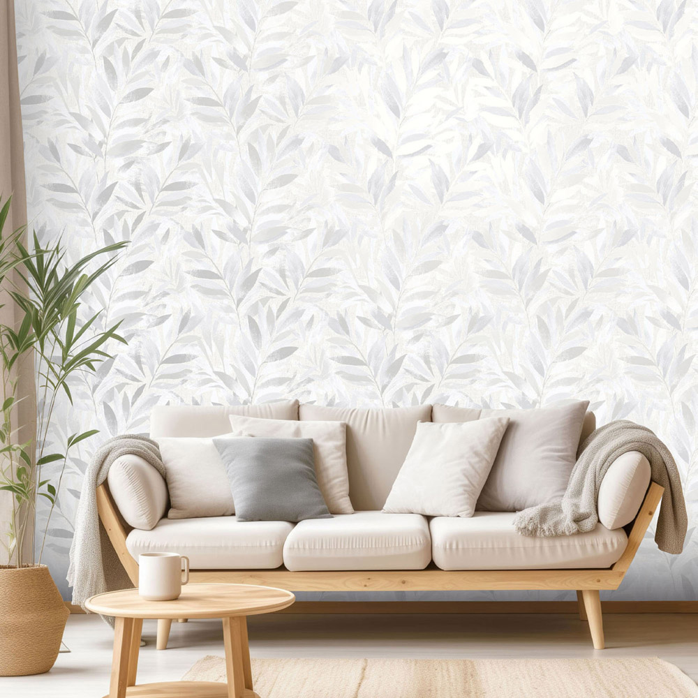 Rasch Fiji Leaf Grey Wallpaper Image 3
