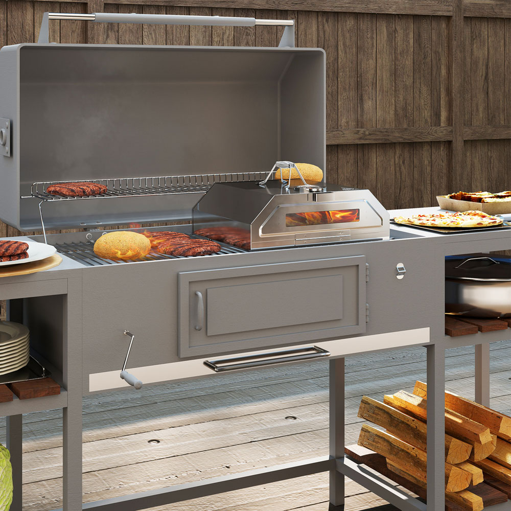 Outsunny Barbecue Pizza Oven with Thermometer Image 4