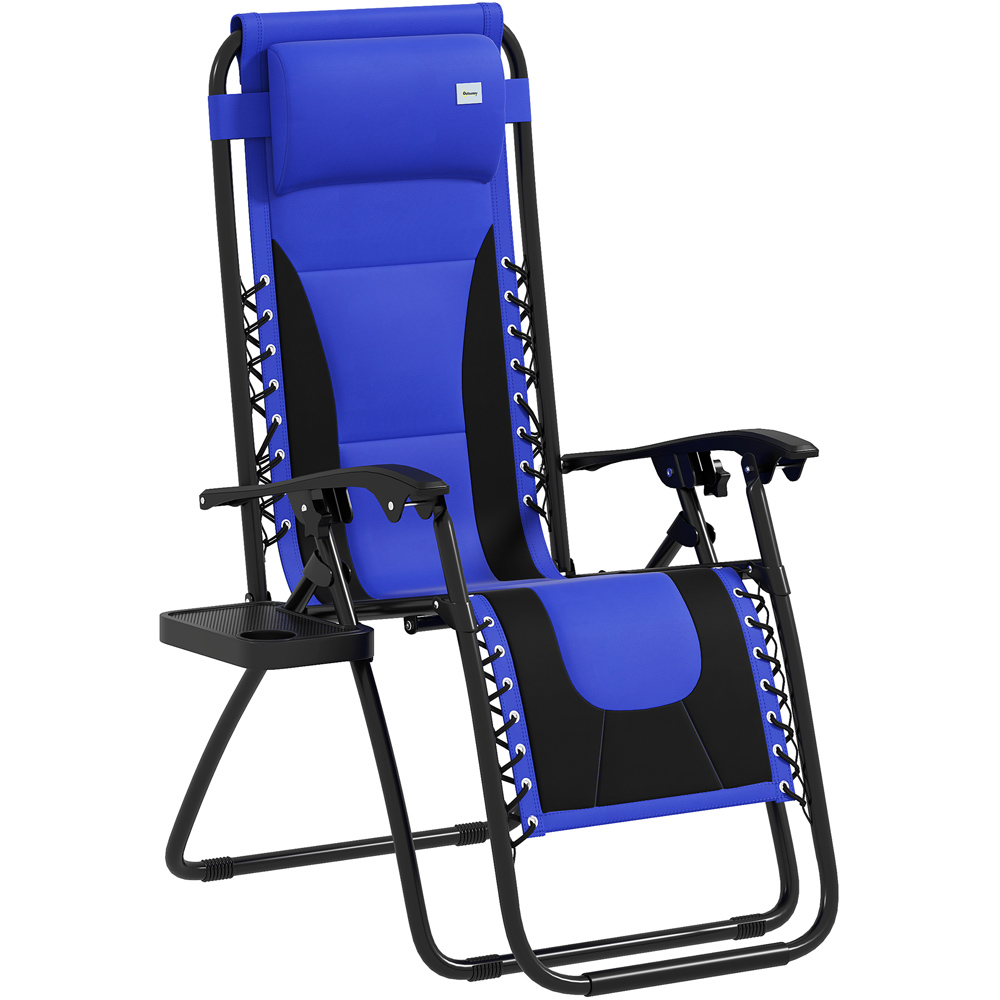 Outsunny Blue Zero Gravity Foldable Recliner Lounger Image 2