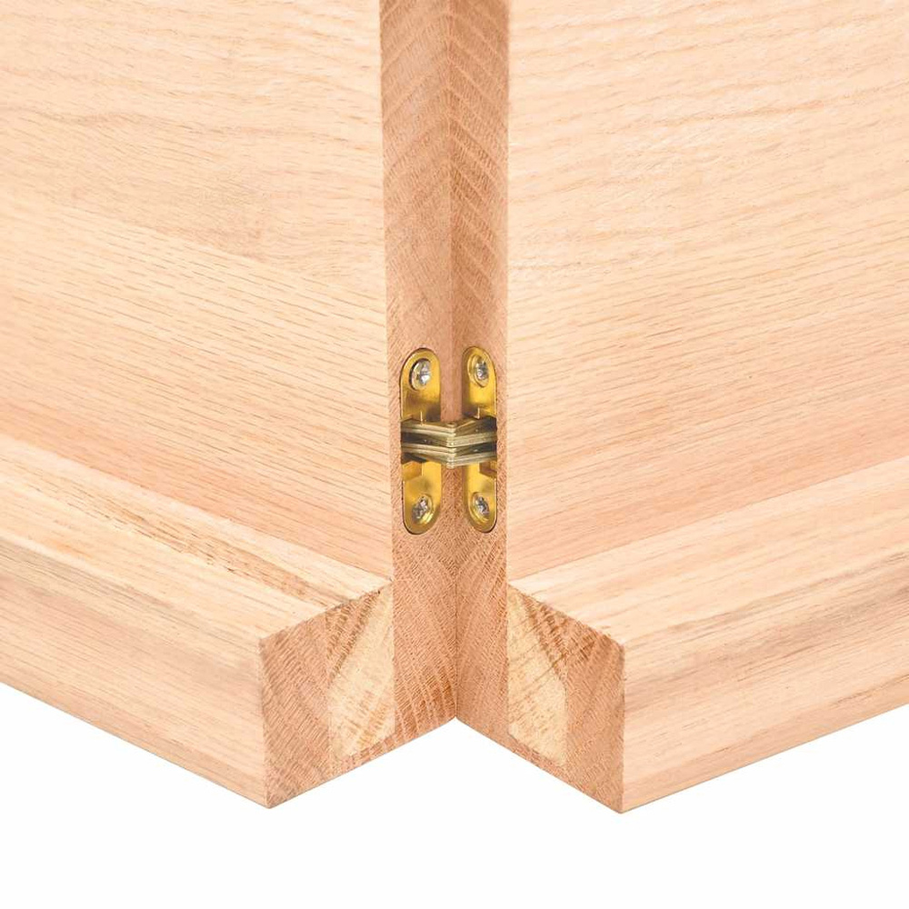 vidaXL 140cm Natural Untreated Solid Oak Wood Floating Wall Shelf Image 6
