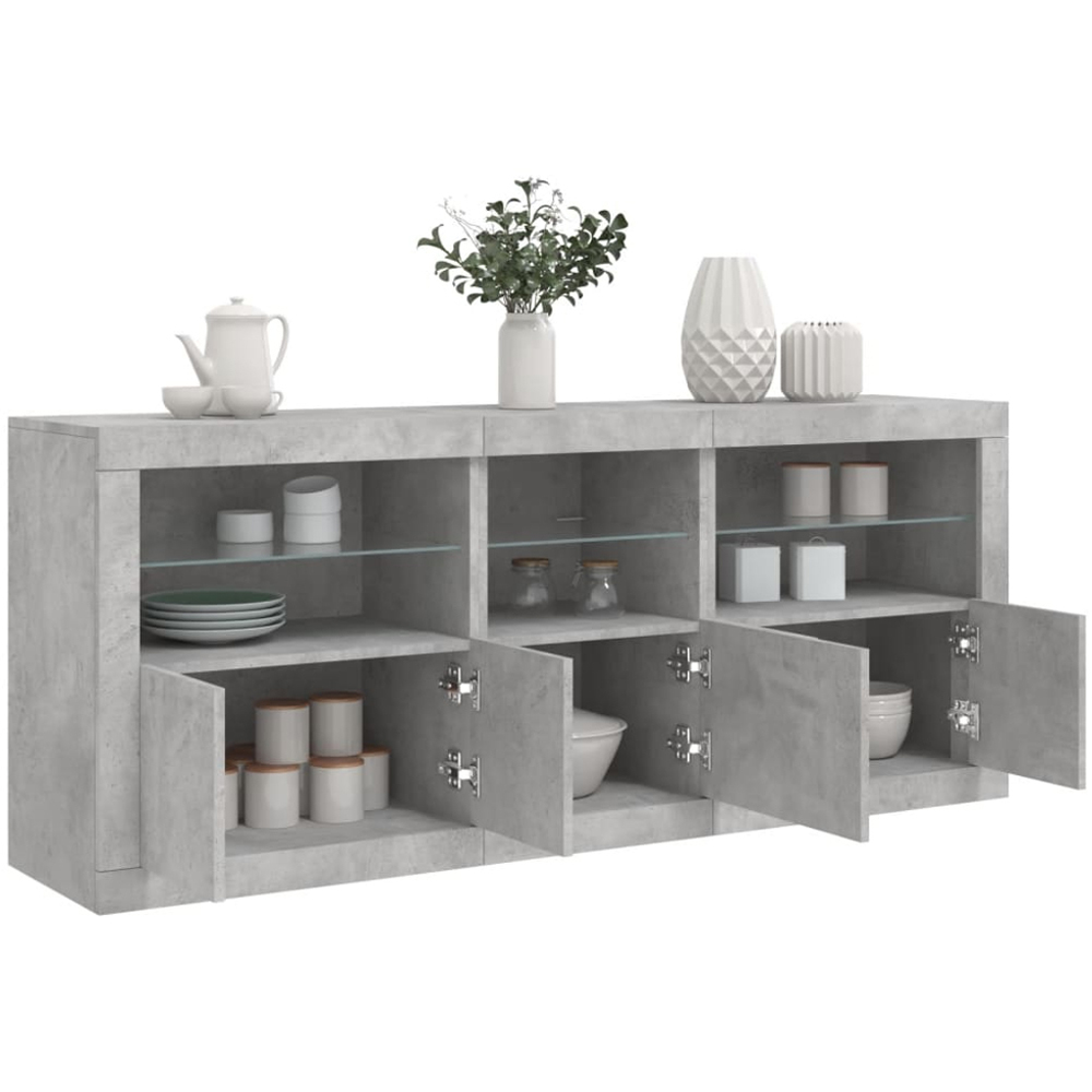 vidaXL 5 Door 6 Shelf Concrete Grey Sideboard Image 4